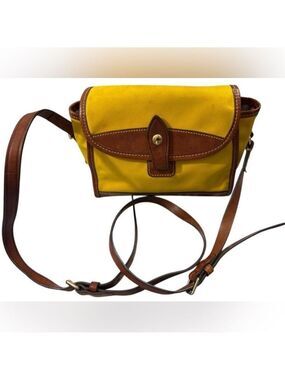 Dooney & Bourke Wayfarer Nylon Crossbody Yellow Brown Trim